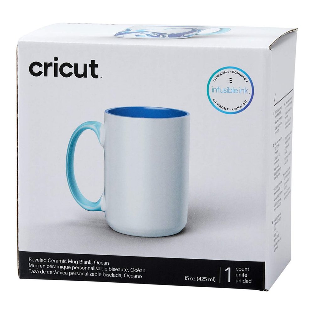 Cricut Beveled Ceramic Mug Blank - 15 oz/425 ml (1 ct) for Cricut Mug Press